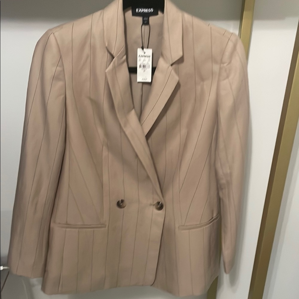 Express Women's Beige Pinstripe Blazer
